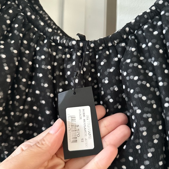 Maje Ruffled Polka Dot Dress In black NWT - Picture 8 of 10